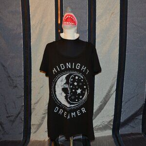 Torrid Midnight Dreamer Moon Stars Tee Shirt Black Size 1 New with Tags NWT Plus